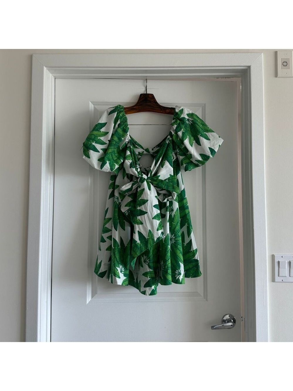 Farm Rio Off-White Palms Fan Mini Dress - Picture 7 of 7